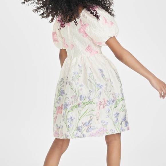 💋 Rare Editions Big Girls Floral Butterfly Brocade Dress NWOT - Picture 2 of 12
